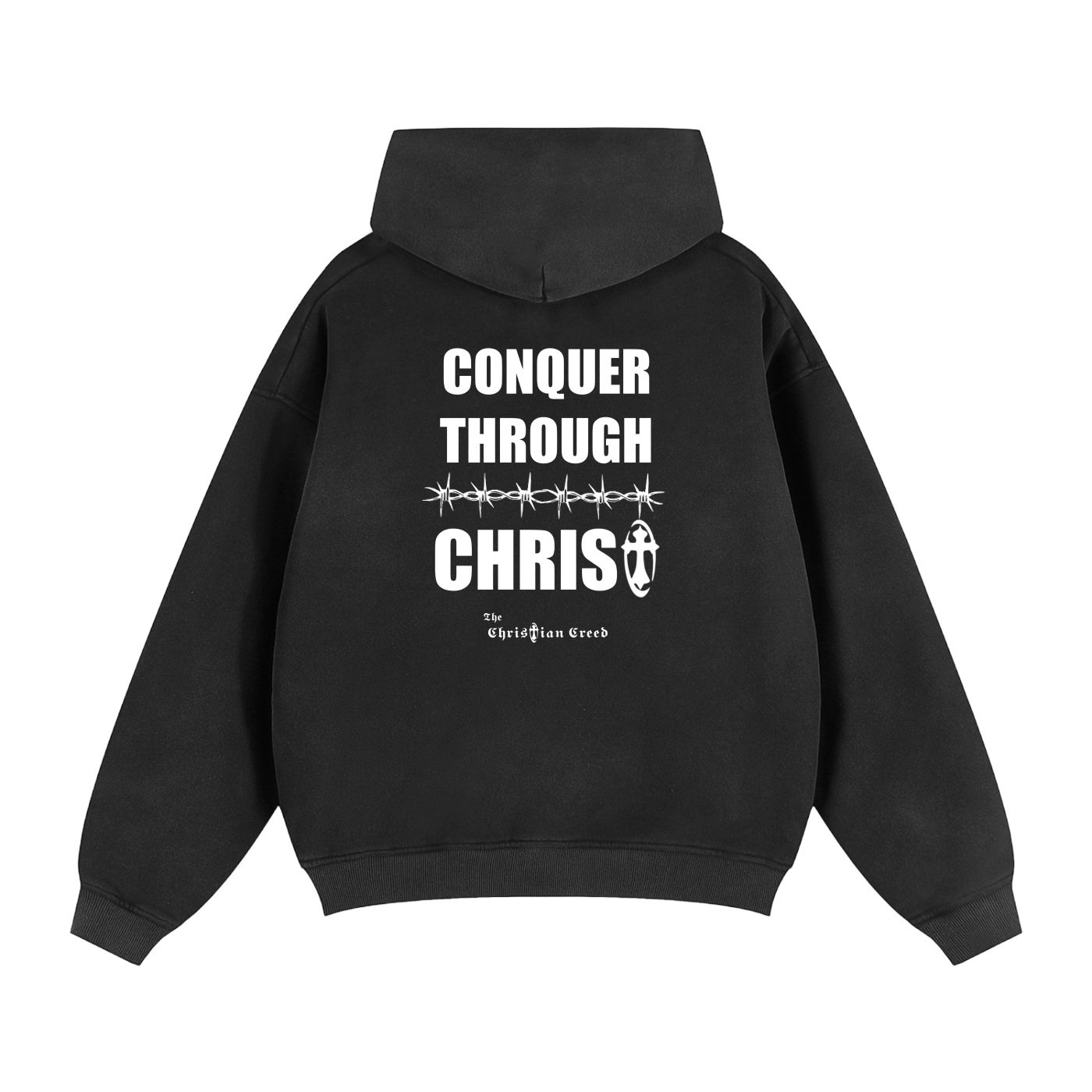 TCC "CONQUER" Zipper Boxy Fleece Hoodie